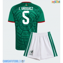 Camisa de time de futebol México Johan Vasquez #5 Replicas 1º Equipamento Infantil Mundo 2026 Manga Curta (+ Calças curtas)